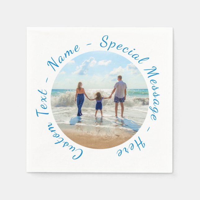 Guardanapos com a sua foto favorita e texto person (Frente)