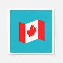 Guardanapos com Bandeira Canadense Acenando