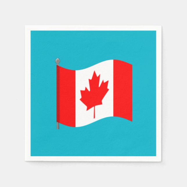 Guardanapos com Bandeira Canadense Acenando (Frente)