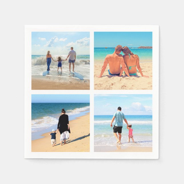 Guardanapos com Colagem de Fotos Personalizadas e  (Frente)
