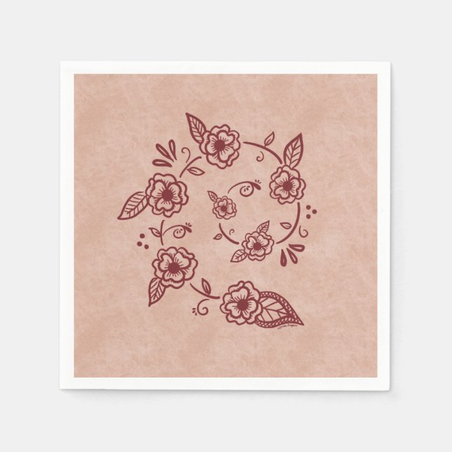 Guardanapos com Desenho de Redemoinho de Mehndi (Frente)