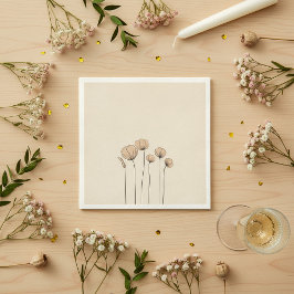 Guardanapos com flores modernas em design plano