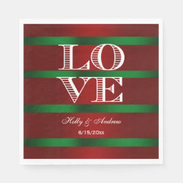 Guardanapos com Gradiente Vermelho Verde e LOVE Br
