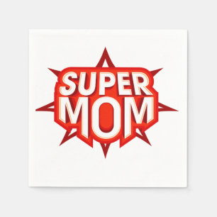 Guardanapos com Logotipo de Super Mãe