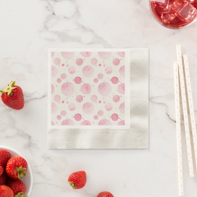Guardanapos com Padrão de Aquarela Rosa Elegante (Insitu)