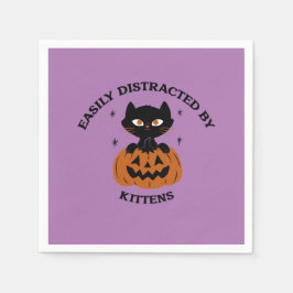 Guardanapos das festas de Halloween, gatinho preto