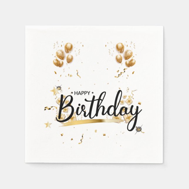 Guardanapos de 3 Camadas Feliz Aniversário (Frente)
