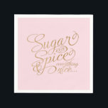 Guardanapos de Açúcar e Especiarias Rosa e Dourado<br><div class="desc">Açúcar e especiarias e tudo mais! Estes guardanapos apresentam arte rosa e dourado falso.</div>