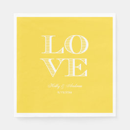 Guardanapos de Amor de Abacaxi Amarelo Branco