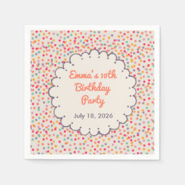 Guardanapos de Aniversário com Confetes Coloridos