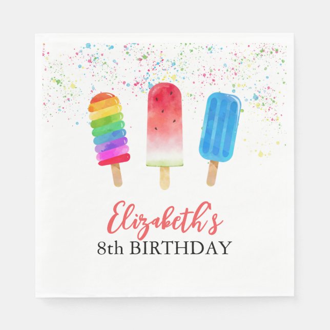 Guardanapos de aniversário com nome personalizado  (Frente)