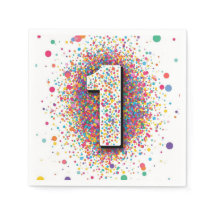 Guardanapos de Aniversário de 1º Aniversário Confe