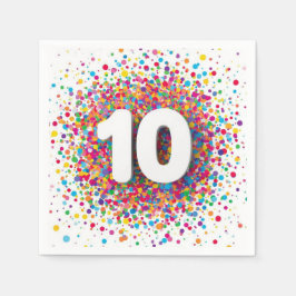 Guardanapos de Aniversário de 1 Ano Confete Arco-í