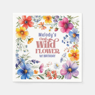 Guardanapos de aniversário de 1 ano Wildflower Wil