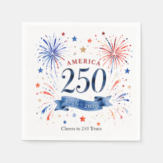Guardanapos de aniversário de 250 anos da América,