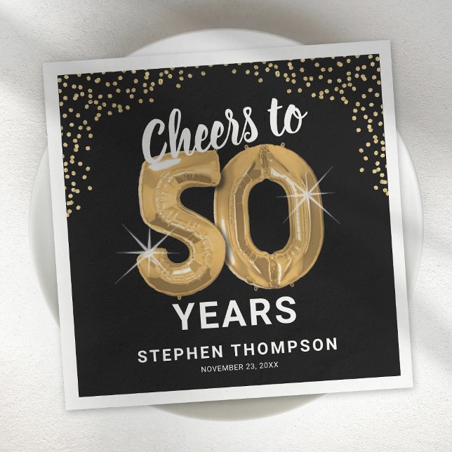 Guardanapos de aniversário de 50 anos com Cheers m (Criador carregado)