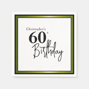 Guardanapos de aniversário de 60 anos modernos pre