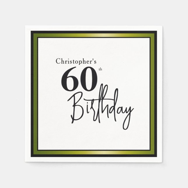 Guardanapos de aniversário de 60 anos modernos pre (Frente)