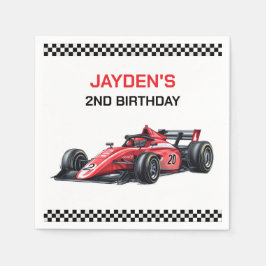 Guardanapos de Aniversário de Carro de Corrida Ver