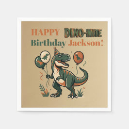Guardanapos de Aniversário de Dinossauro com Nome