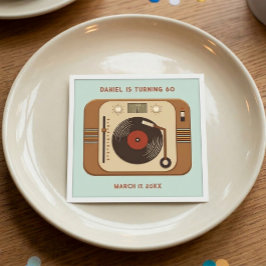 Guardanapos de Aniversário de Discos de Vinil Retr