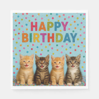 Guardanapos de aniversário de gatinhos!