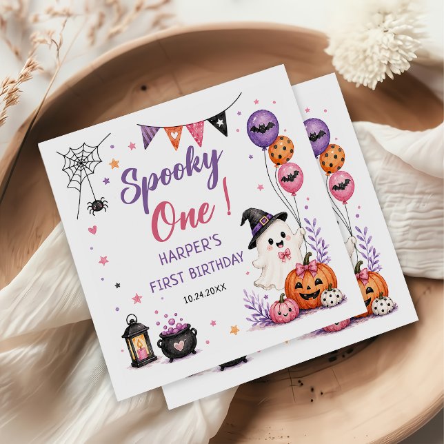 Guardanapos de aniversário de Halloween assustador (Criador carregado)