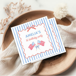 Guardanapos de aniversário de menina com tema 4 de