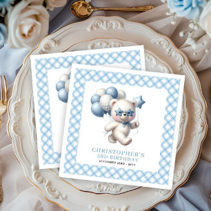 Guardanapos de Aniversário de Menino Urso Teddy Fo