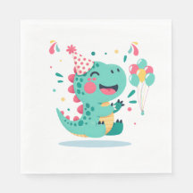 Guardanapos de Aniversário de Meninos Dinossauros 