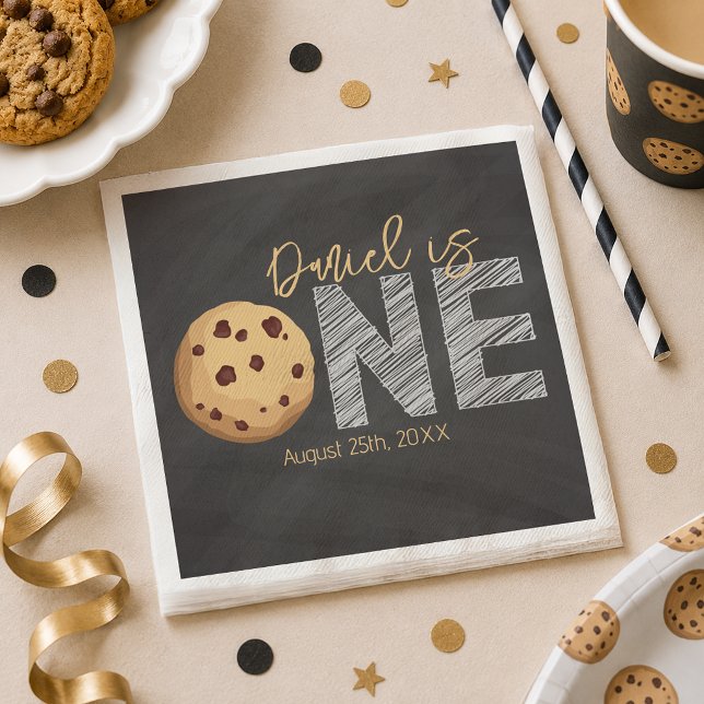 Guardanapos de Aniversário de Um Ano Milk & Cookie (1st Birthday Paper Napkin)