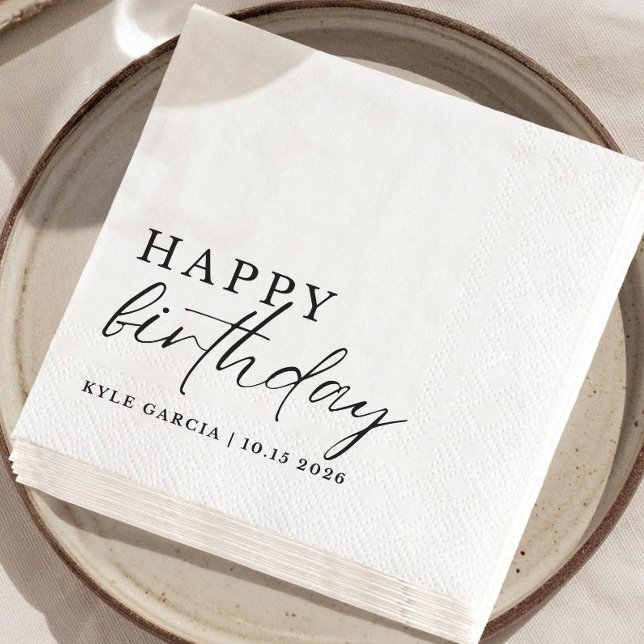 Guardanapos de Aniversário Personalizados com Text (Criador carregado)