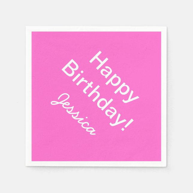 Guardanapos de aniversário personalizados em cores (Frente)