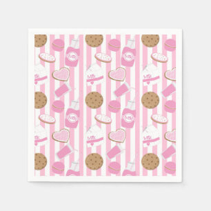 Guardanapos de Aniversário Rosa para Meninas Cooki
