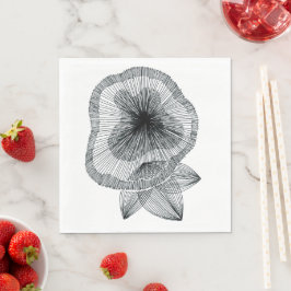 Guardanapos de arte floral botânico de linha radia