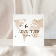 Guardanapos de Aventura de Mapa Mundial de Viagem 