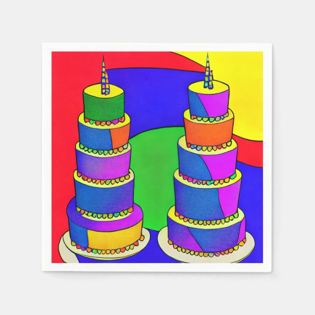 Guardanapos de Bolo de Aniversário (Frente)