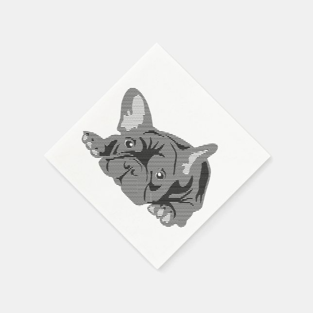 Guardanapos de Bulldog Francês (Canto)