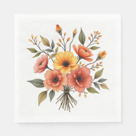 Guardanapos de Buquê de Flores de Outono