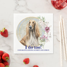 Guardanapos de casamento Afghan Hound com foto de