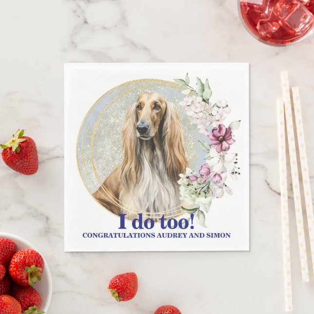 Guardanapos de casamento Afghan Hound com foto de  (Insitu)