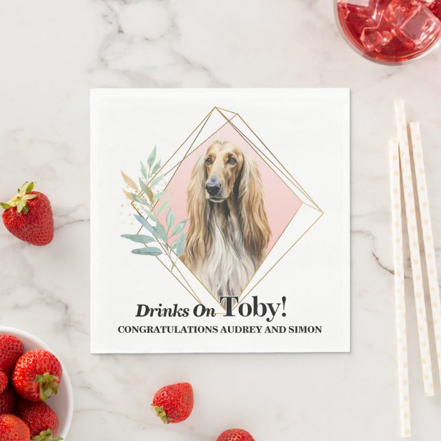 Guardanapos de casamento Afghan Hound com foto de  (Insitu)