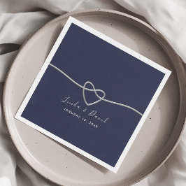 Guardanapos de casamento azul marinho minimalista