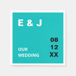 Guardanapos de casamento azul-turquesa modernos