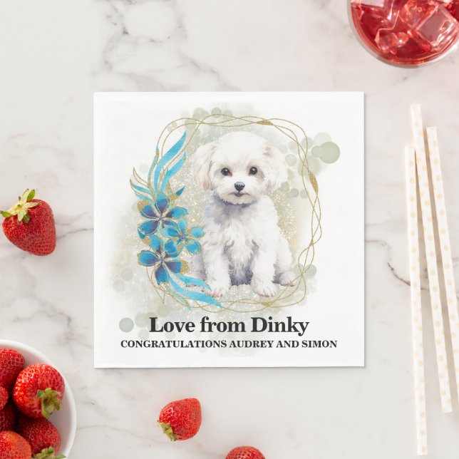 Guardanapos de casamento Bichon Frise com foto de  (Insitu)