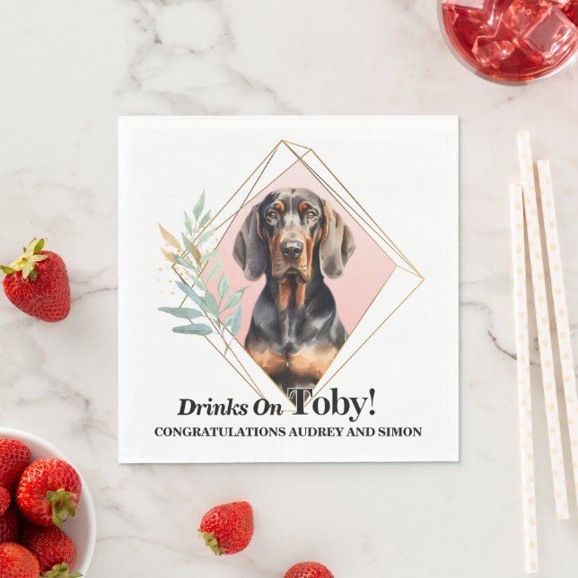Guardanapos de casamento Black and Tan Coonhound c (Insitu)