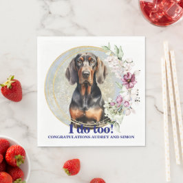 Guardanapos de casamento Black and Tan Coonhound c