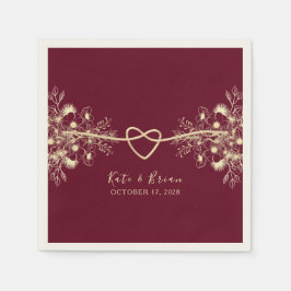 Guardanapos de Casamento Boho Borgonha