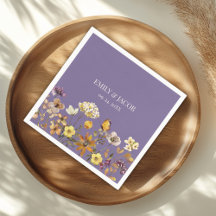 Guardanapos de casamento Boho com flores silvestre