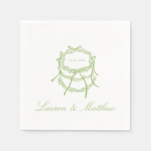 Guardanapos de casamento Bolo de casamento verde c
